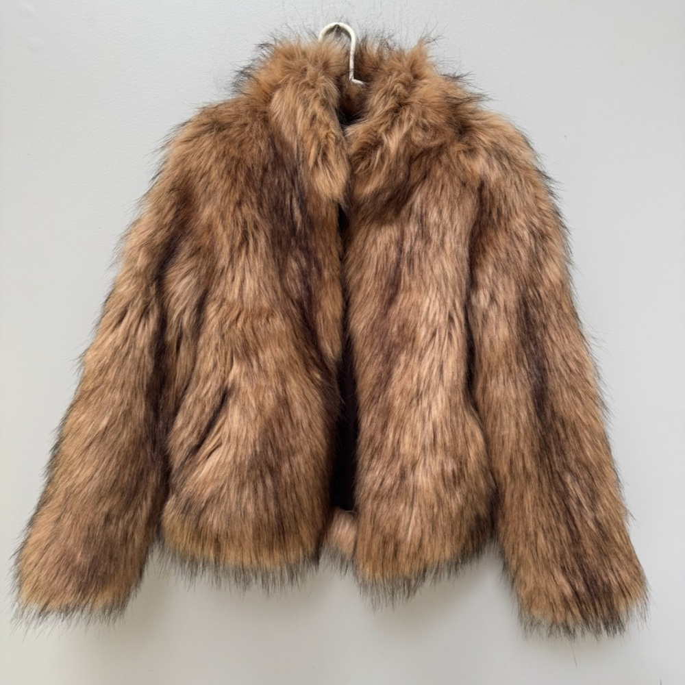 Unreal Fur Brown Faux Fur Jacket In Small - image 2